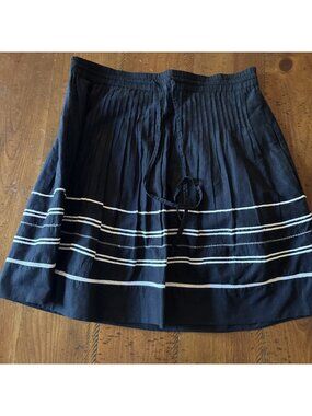 Les Cocotiers Black Cotton Skirt Size Medium Made in India Summer Skirt